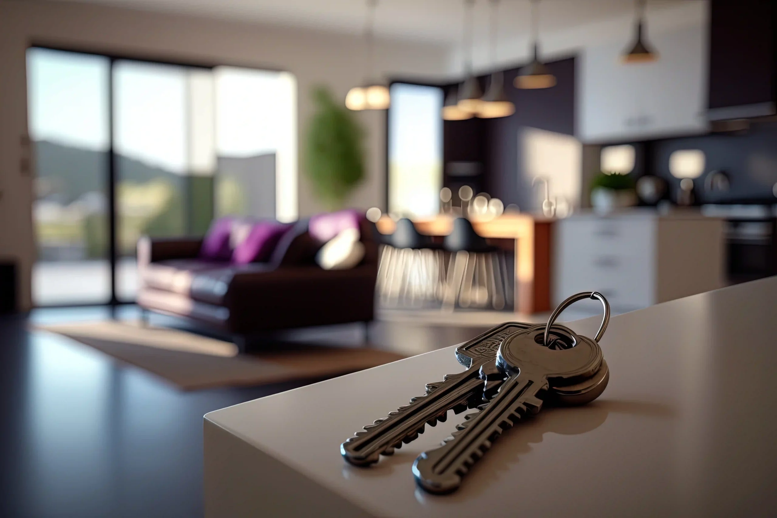 Schlüssel auf einer Küchenarbeitsplatte – Ihr Immobilienmakler für Moers und Düsseldorf