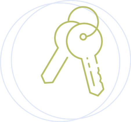 Symbol eines Schlüsselpaares – Icon für Immobilienverwaltung und -vermittlung